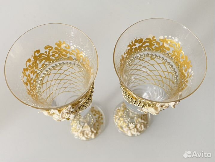 Свадебные фужеры для шампанского 2шт, сост. отл