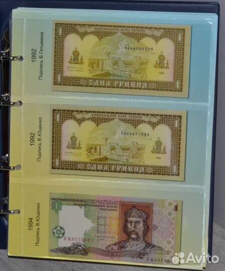 Альбом на кольцах, для бон Украины с 1992 по 2018