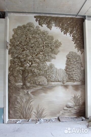 Гипсовое панно барельеф