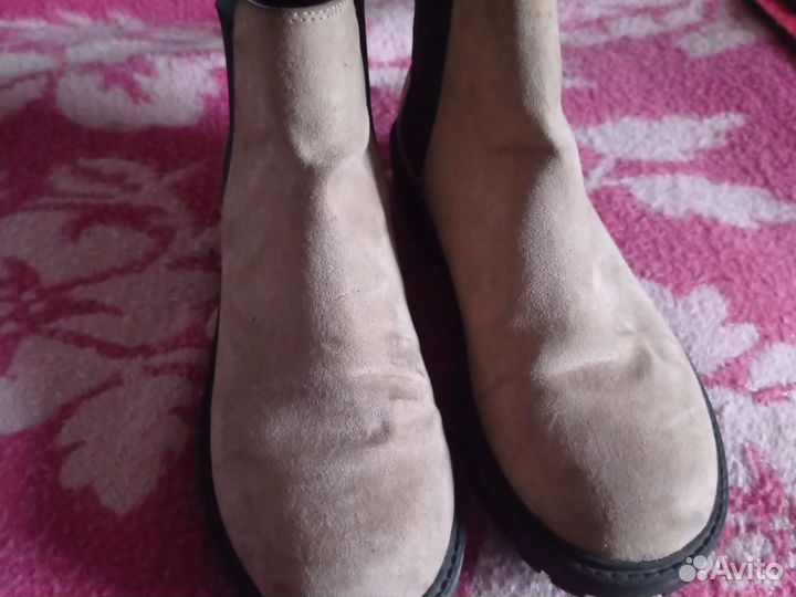 Ботинки челси женские 38, натуральная замша