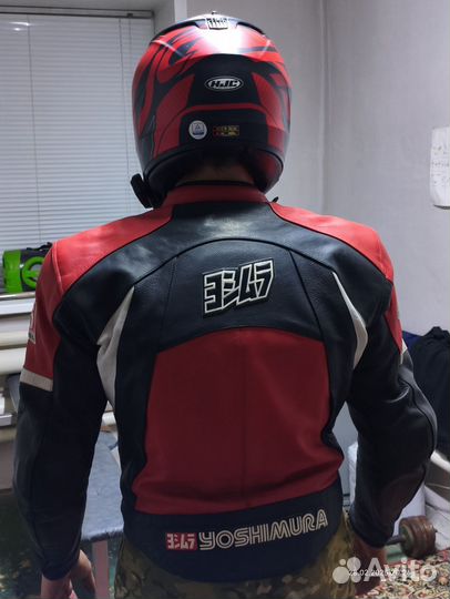 Мотокуртка кожаная мужская 48