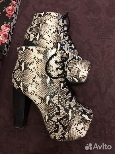 Ботильоны рептилия Jeffrey Campbell оригинал