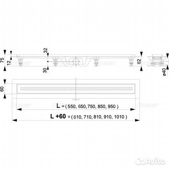 Душевой лоток Alcadrain Simple (APZ9-850M)