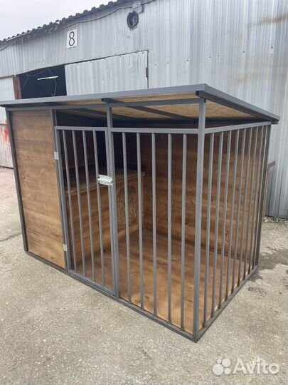 Вольер для собак с утепленной будкой