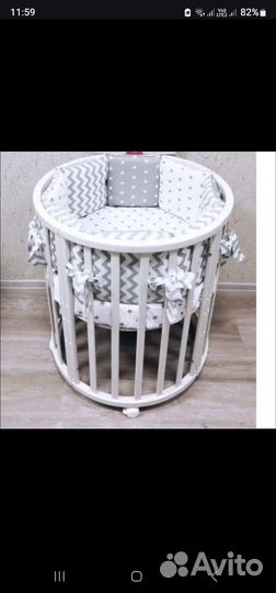 Детская кроватка трансформер круглая