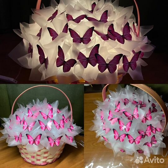 Букет из бабочек, корзины