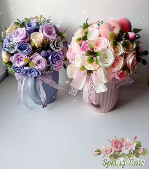 Интерьерная композиция Букет из роз в чашке