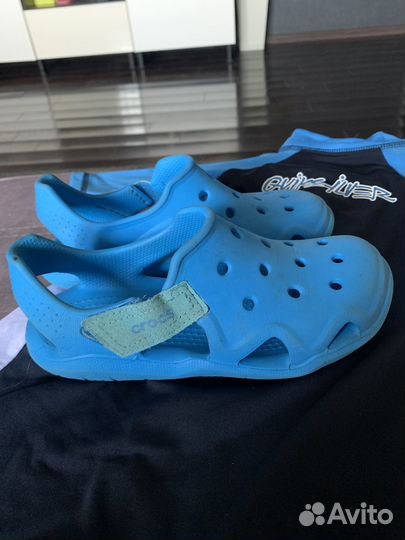 Плавательный костюм+ crocs шлёпки