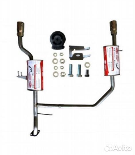 Бампер задний kudos romb rio4 и выхлоп двойной