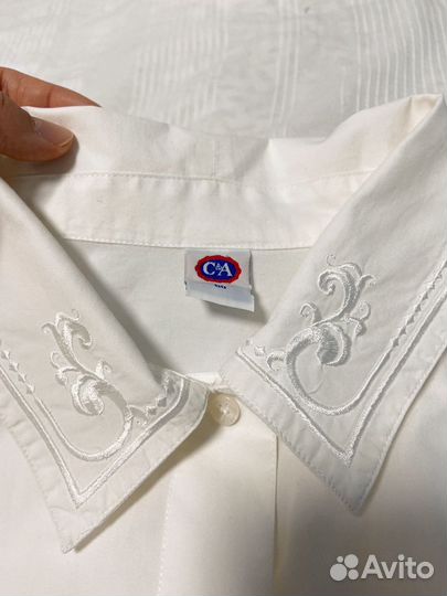 Рубашка винтажная с вышивкой L-XL