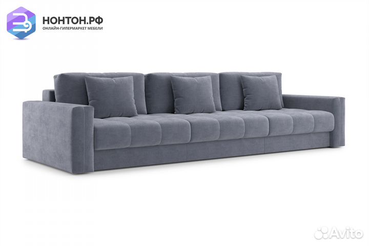 Диван тик-так Монарх 3-х местный темно-серый