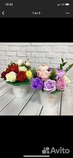 Букеты из мыльных роз