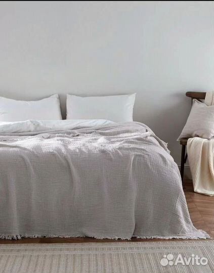 Натуральный плед покрывало муслин Madame Coco евро