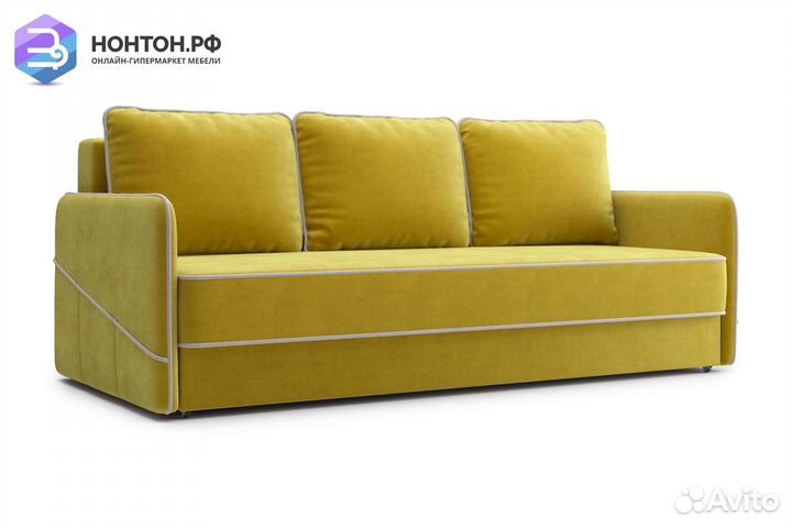 Диван еврокнижка Энерджи 3-х местный горчичный