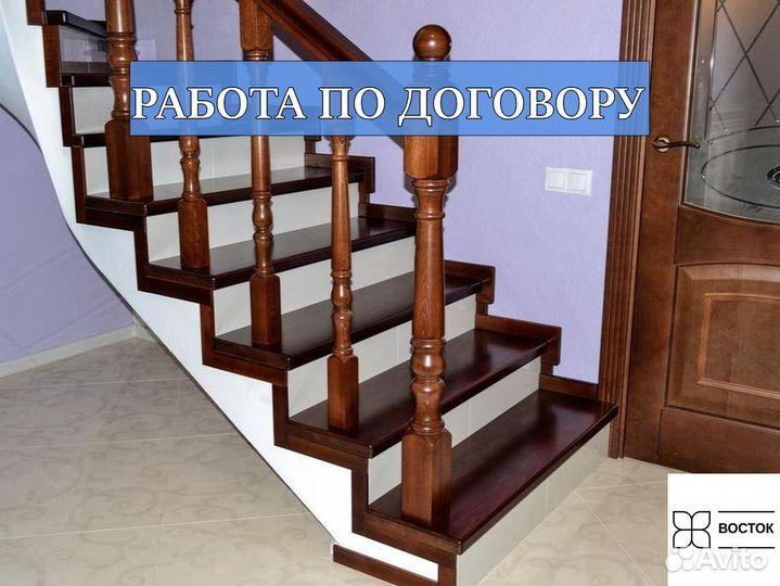 Отделка лестниц деревом
