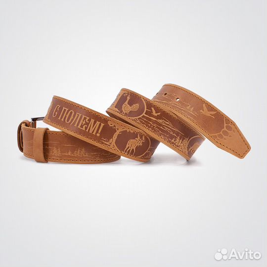 Ремень мужской для охотников из натуральной кожи