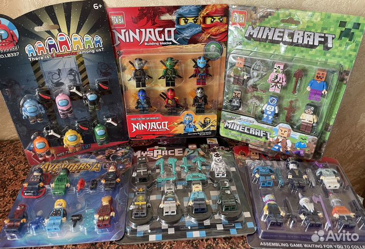 Человечки Lego Avengers Minecraft Among us