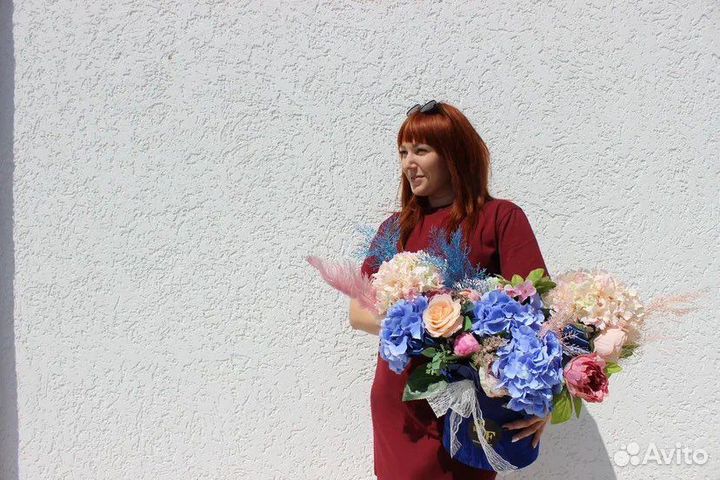 Интерьерные композиции из искусственных цветов