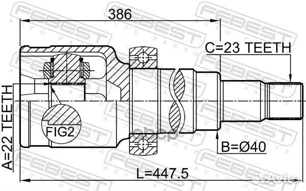 Шрус внутренний правый 22X40X23 2111CB8 Febest