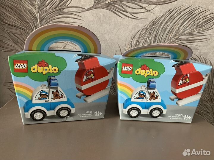 Lego duplo Пожарный вертолет и полиц. автомобиль