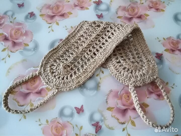 Джутовая варежка и джутовая мочалка