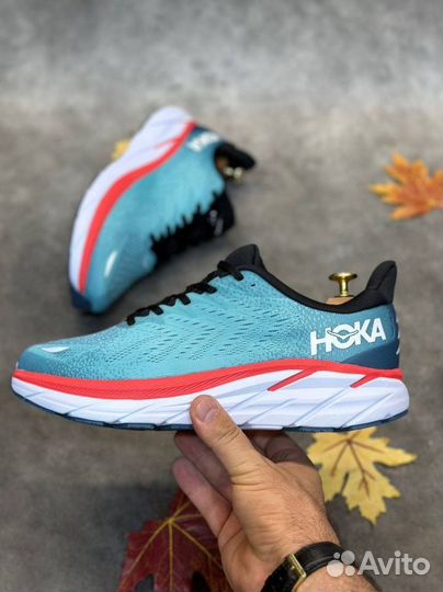 Hoka clifton 8 беговые бирюзовые разм. 41