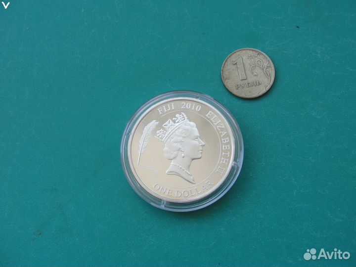 Фиджи 1 доллар 2010г., унция серебро