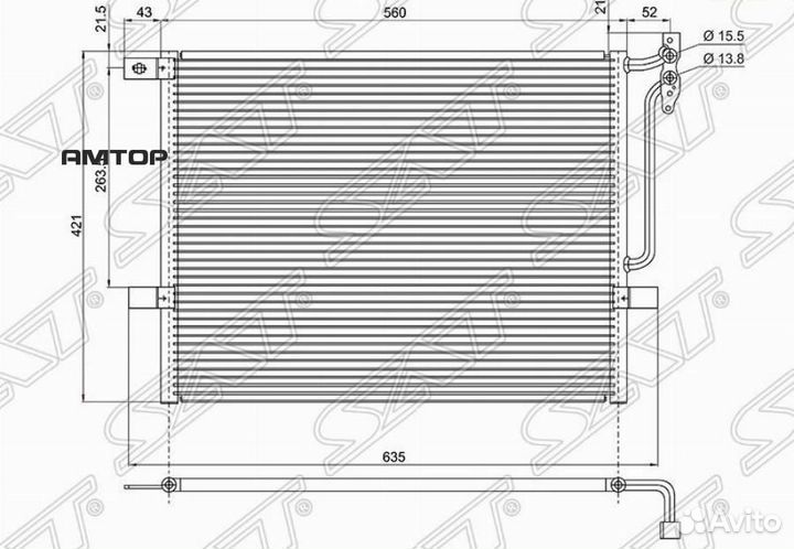 SAT ST-BM52-394-0 Радиатор кондиционера BMW 3-Seri