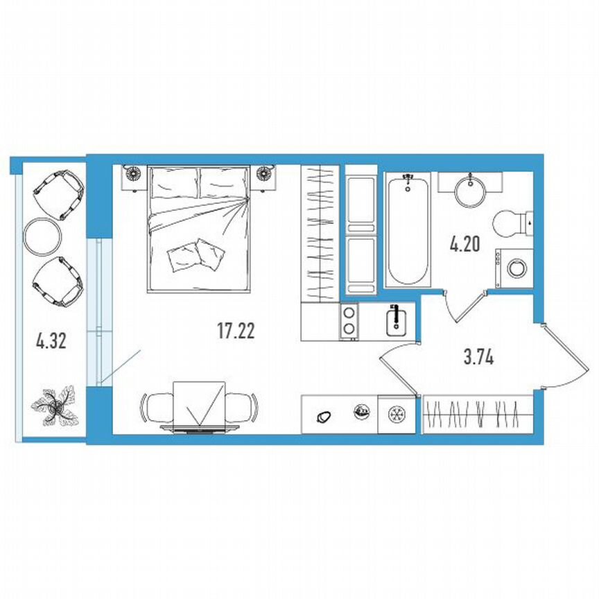 Квартира-студия, 26 м², 10/13 эт.