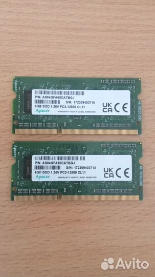 Оперативная память DDR3L 4 gb для ноутбука