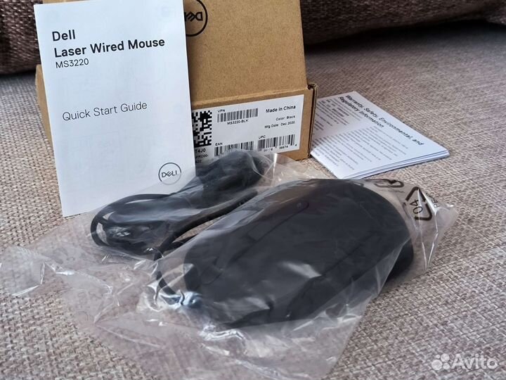 Компьютерная лазерная мышь новая Dell MS3220-BLK