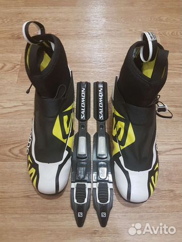 Ботинки лыжные Salomon +крепления