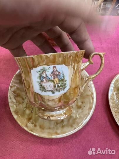 Старинный фарфоровый сервиз. без клейм. 4 пары