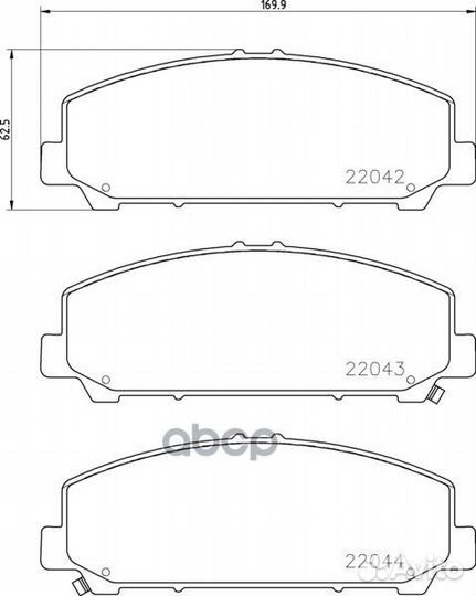 Колодки тормозные дисковые перед NP2061 NIS