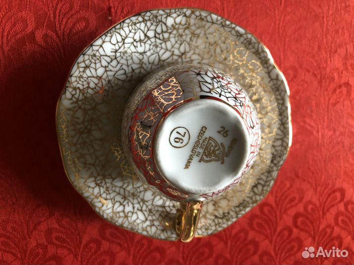 Сервиз кофейный,Чехия,21 предмет,Хруст.вазы