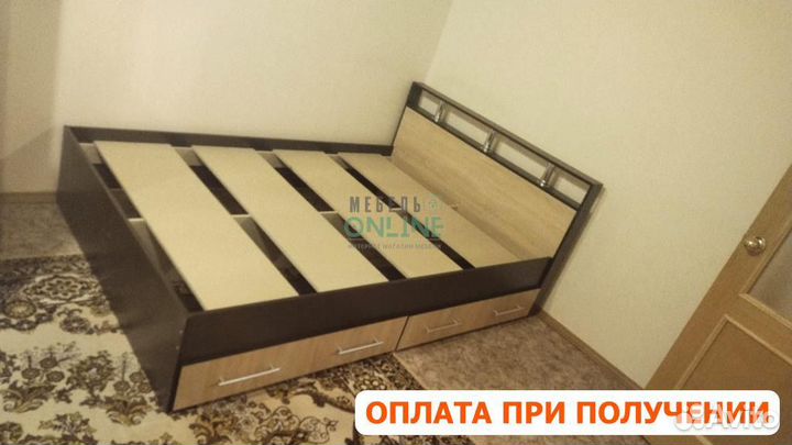 Кровать полутороспальная 120х200 с ящиками
