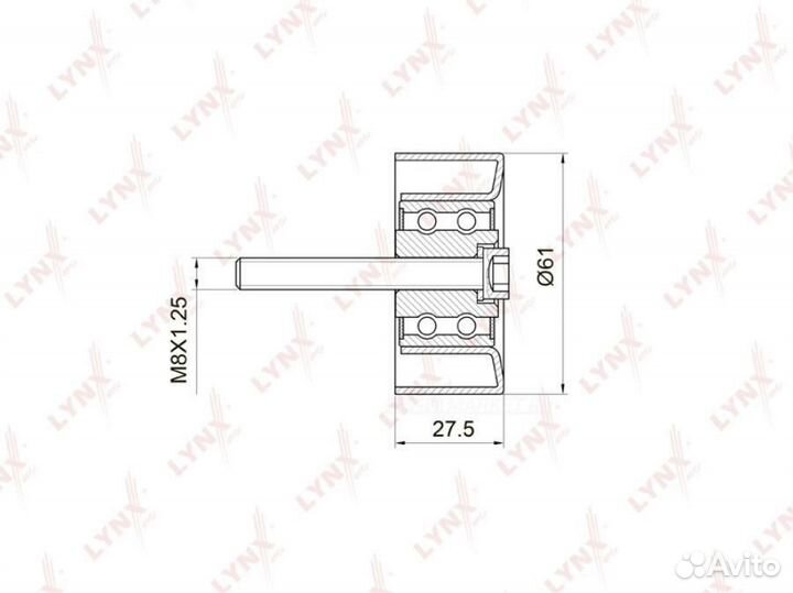 Lynxauto PB-3027 Ролик обводной ремня грм