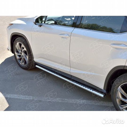 Пороги труба 120х60 овал с проступью Lexus RX 350L