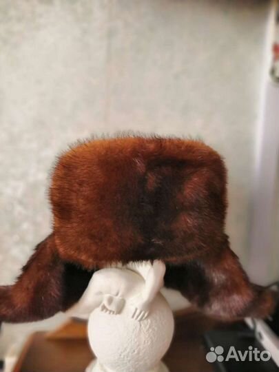 Мужская шапка ушанка из норки