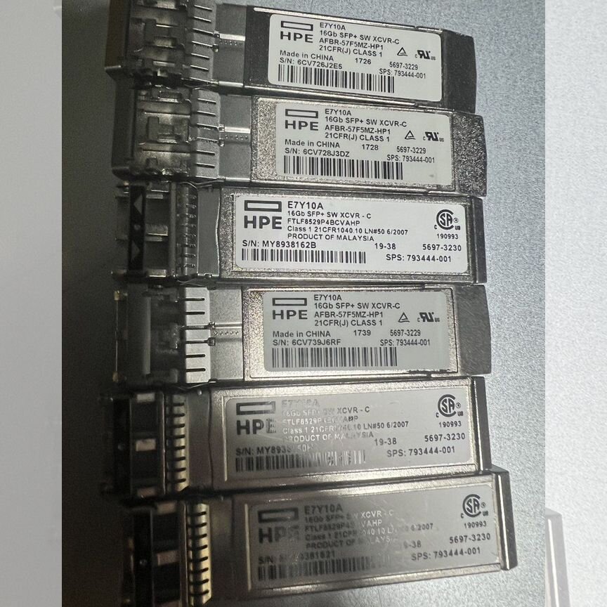 [E7Y10A] Hpe 16gb Sfp+ Sw Xcvr -C Лот 2 Шт E7y10a