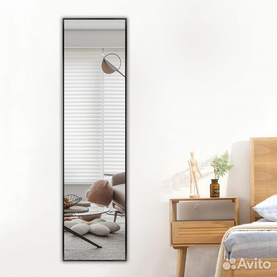 Зеркало прямоугольное в черной раме 45*160см