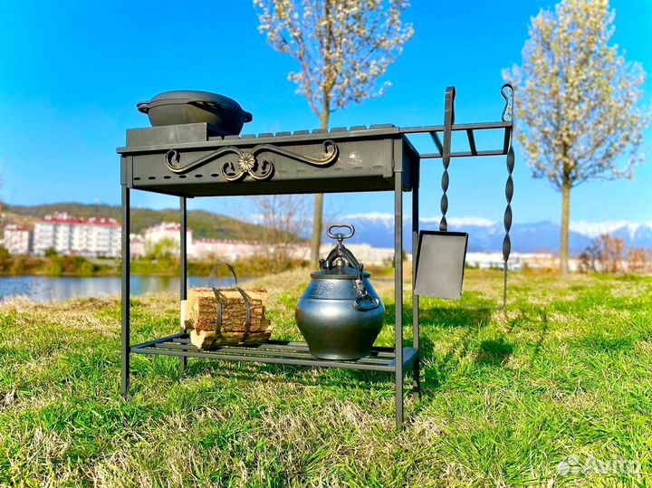 Мангал разборный 3 мм усиленный бортами от 10 лет