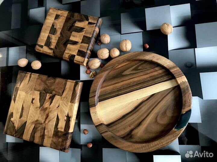 Торцевые разделочные доски из массива ореха