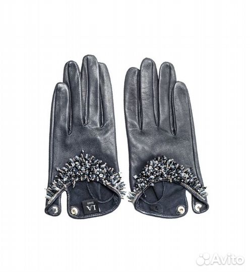 Кожаные перчатки Кассия-ежи