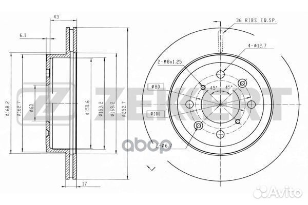 Диск торм. перед. Subaru Justy (G3X) 03- Opel
