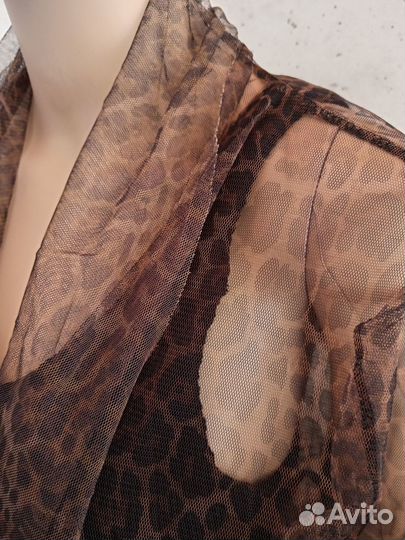 Кардиган-сетка с леопардовым принтом 48 размер