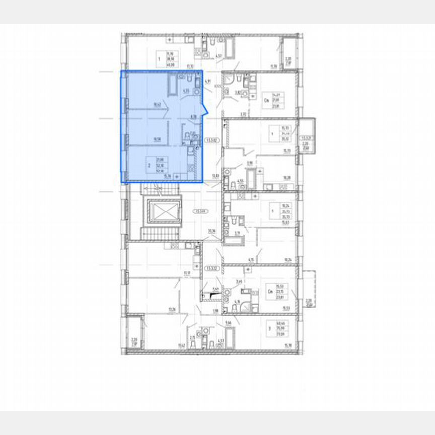2-к. квартира, 52,1 м², 4/5 эт.