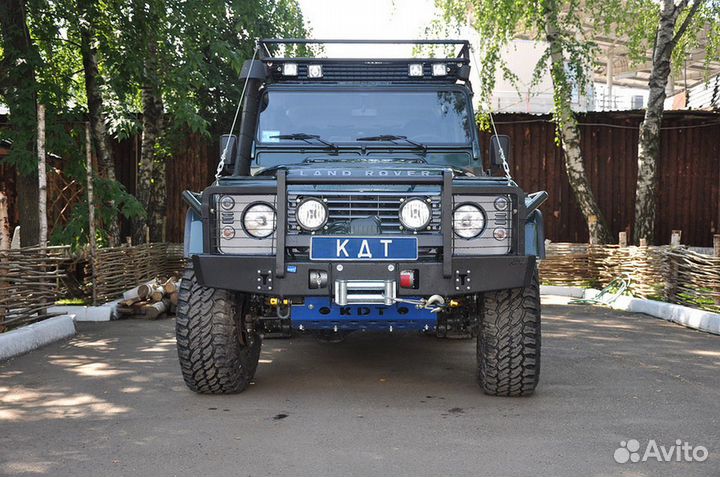 Передний силовой бампер с кенгурином алюминиевый