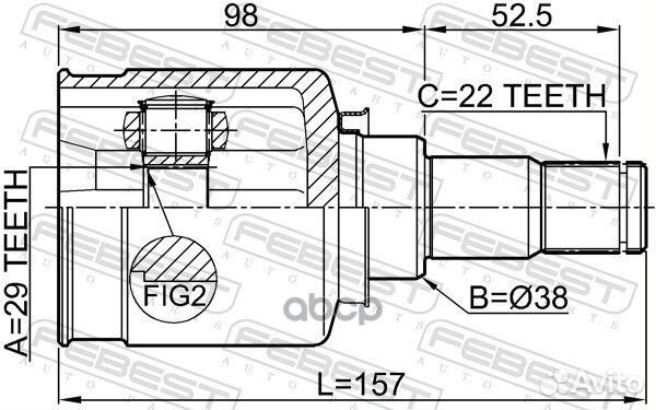 ШРУС chevrolet aveo / kalos 1.4 03- внутр. 29X3