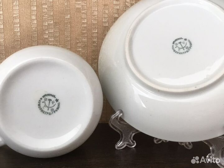 Чайная пара Красный фарфорист 30 год